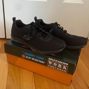 Black non-slip memory foam Sketchers